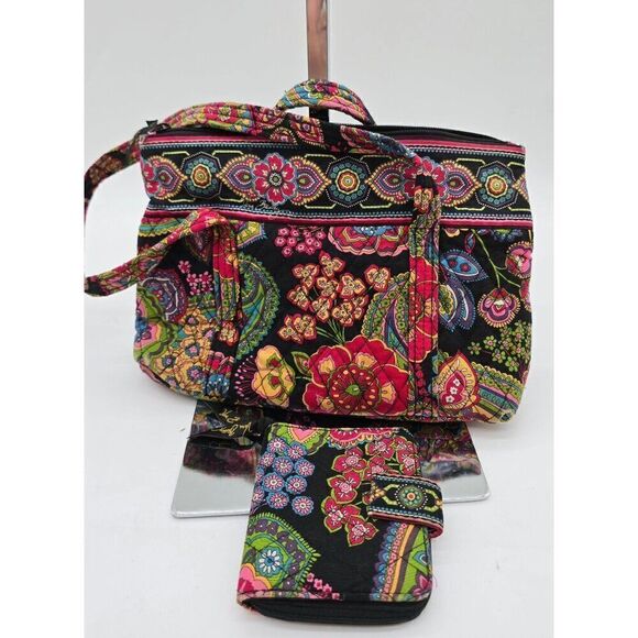 Vera Bradley Large Floral Print Handbag & Wallet Set - Picture 1 of 11